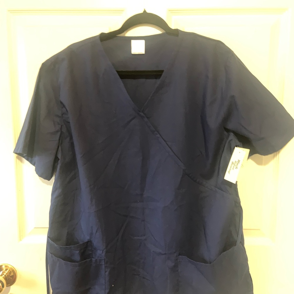 Smart Scrubs Navy Women's V-Neck Top